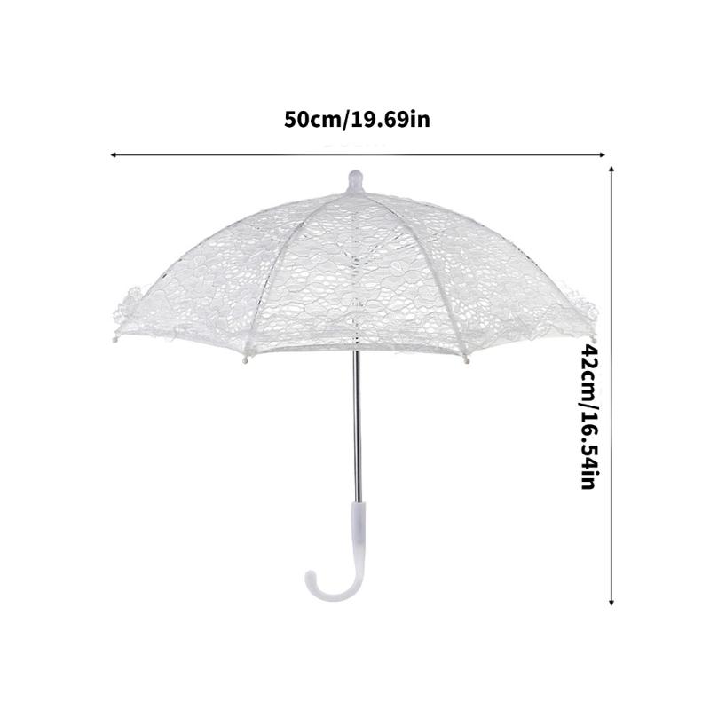 Elegant Lace Parasol for Wedding and Theme Party Dressingup Flower Pattern Craft Umbrella Props Photography Accessories