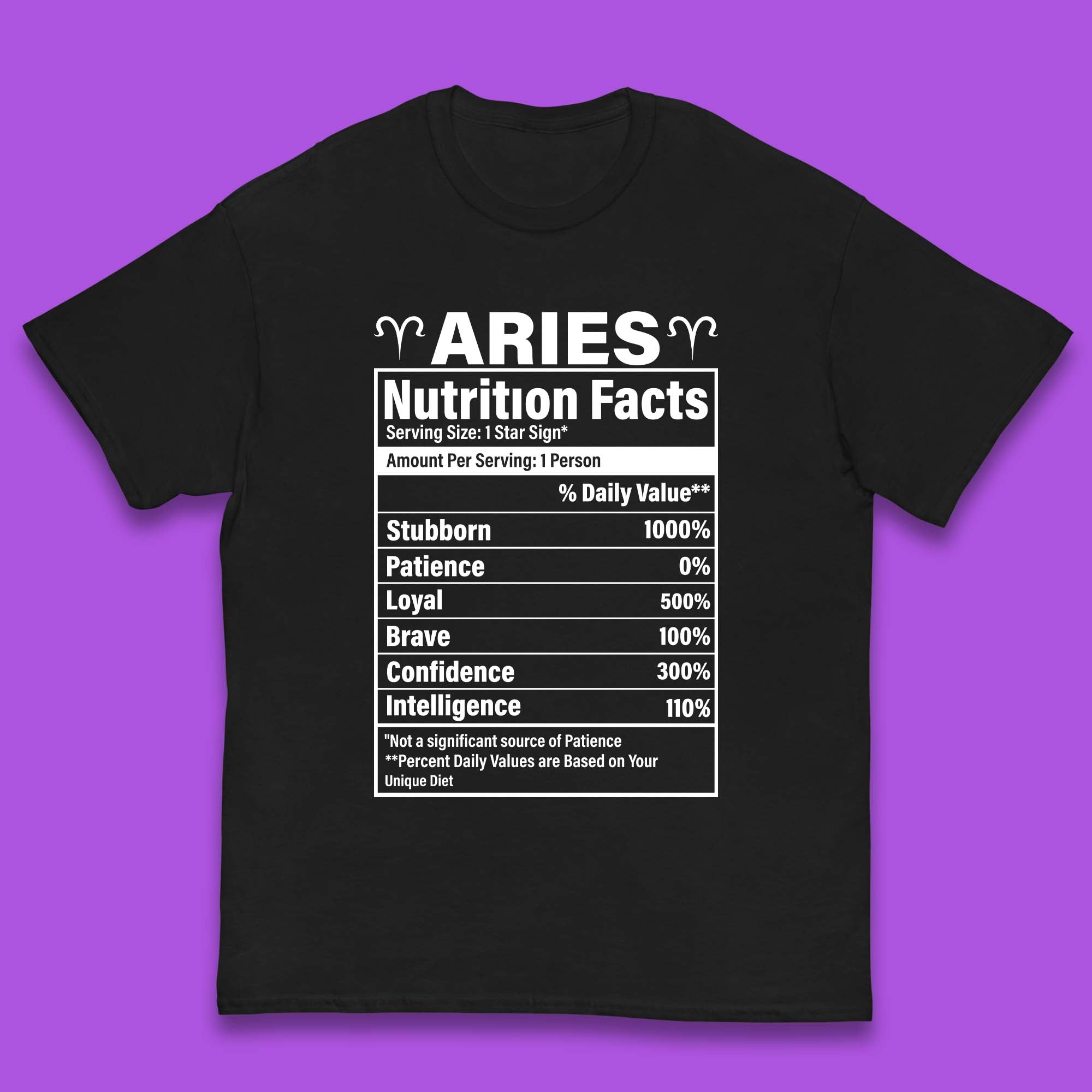 Aries Nutrition Fact Kids T-Shirt 140