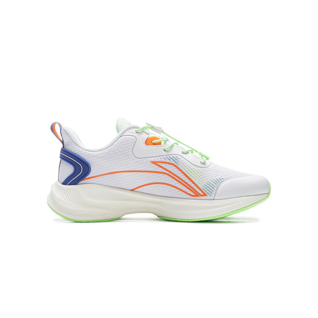 Li Ning Lightweight Durable Comfortable Low-Top Running Shoes Kids Sneakers Standard-White Ice-Orange YKFT062-15