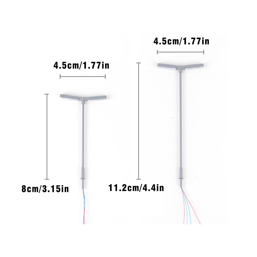 1:150/1:87 Doppelkopf LED Lampe Miniatur Stahlrohr Modellbau Straßenlaterne Exquisite DIY Nachtlicht Boden Garten