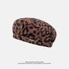 New Leopard Print Beret Literary Retro Autumn and Winter Octagonal Hat Versatile Sweet and Cool Painter Newsboy Hat Trend