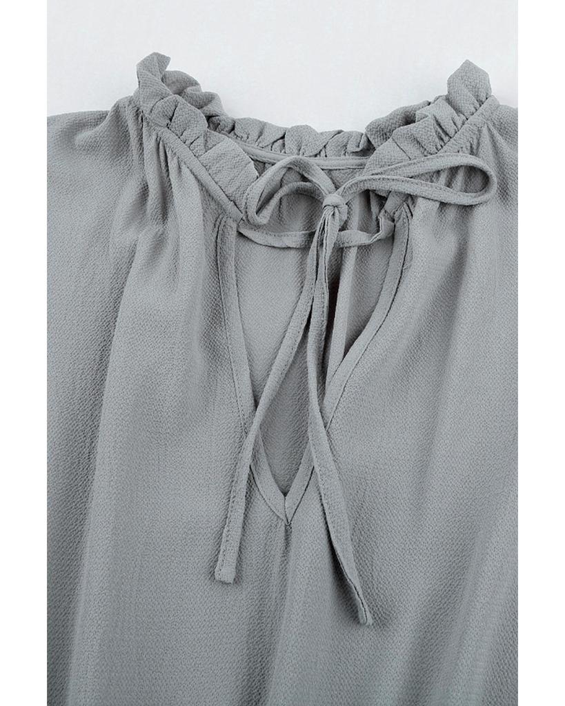 Azura Exchange V Neck Long Sleeve Ruffle Tiered Mini Dress