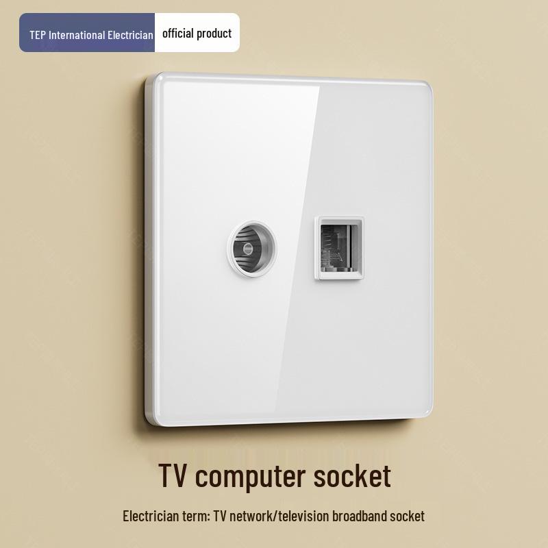 Smart White Glass 2-Gang Switch Panel, Single Fire, Voice-Controlled, Mijia APP Compatible.
