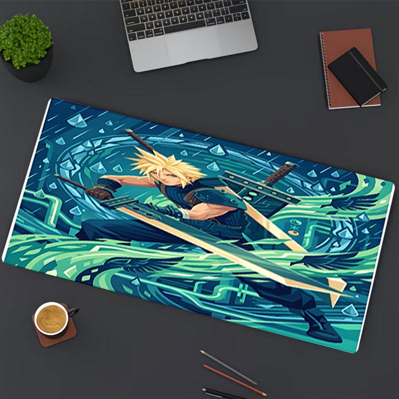 Final Fantasy Print Musematte, for Tastaturmatte Bærbar PC-matte for Kontor Hjemmebruk, Skrivebordsdekorasjon, Perfekt Bursdagsgave for Spillere