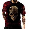 European and American Popular New Horror Skull Digital Printed T-shirt with Retro Street Style Men's T-shirt Pattern