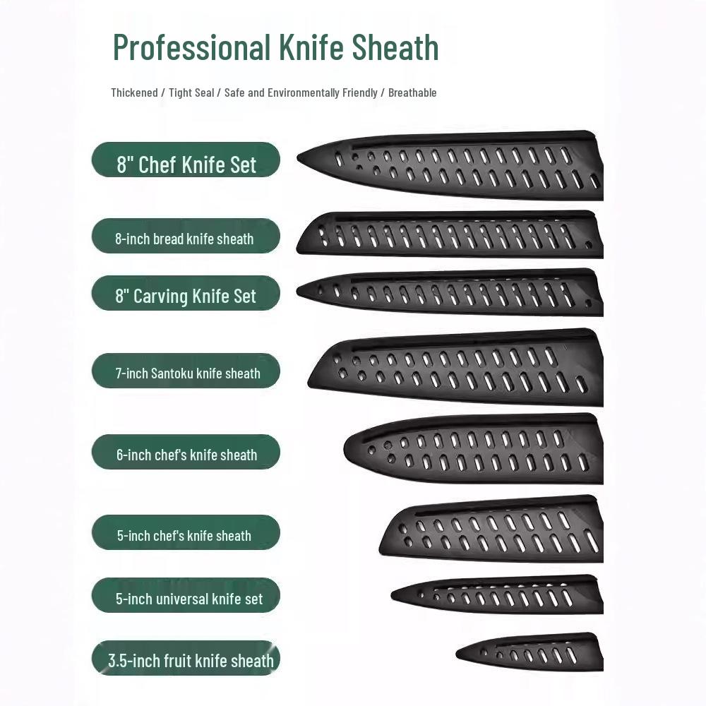 European & American Style Black Universal Knife Sheath - Double Twill PP Plastic, 16 Models