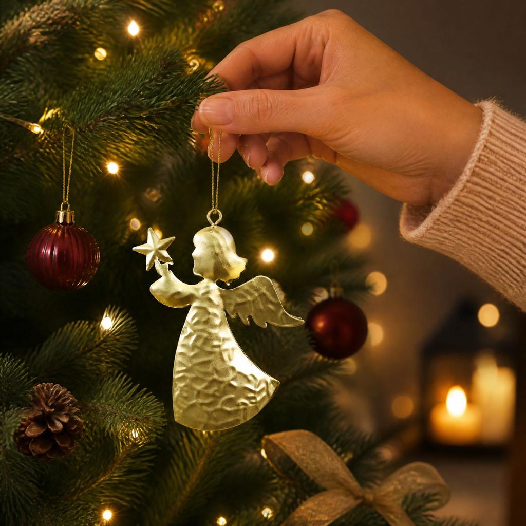 Vintage Gold Christmas Tree Hanging Ornament, Christmas Decoration
