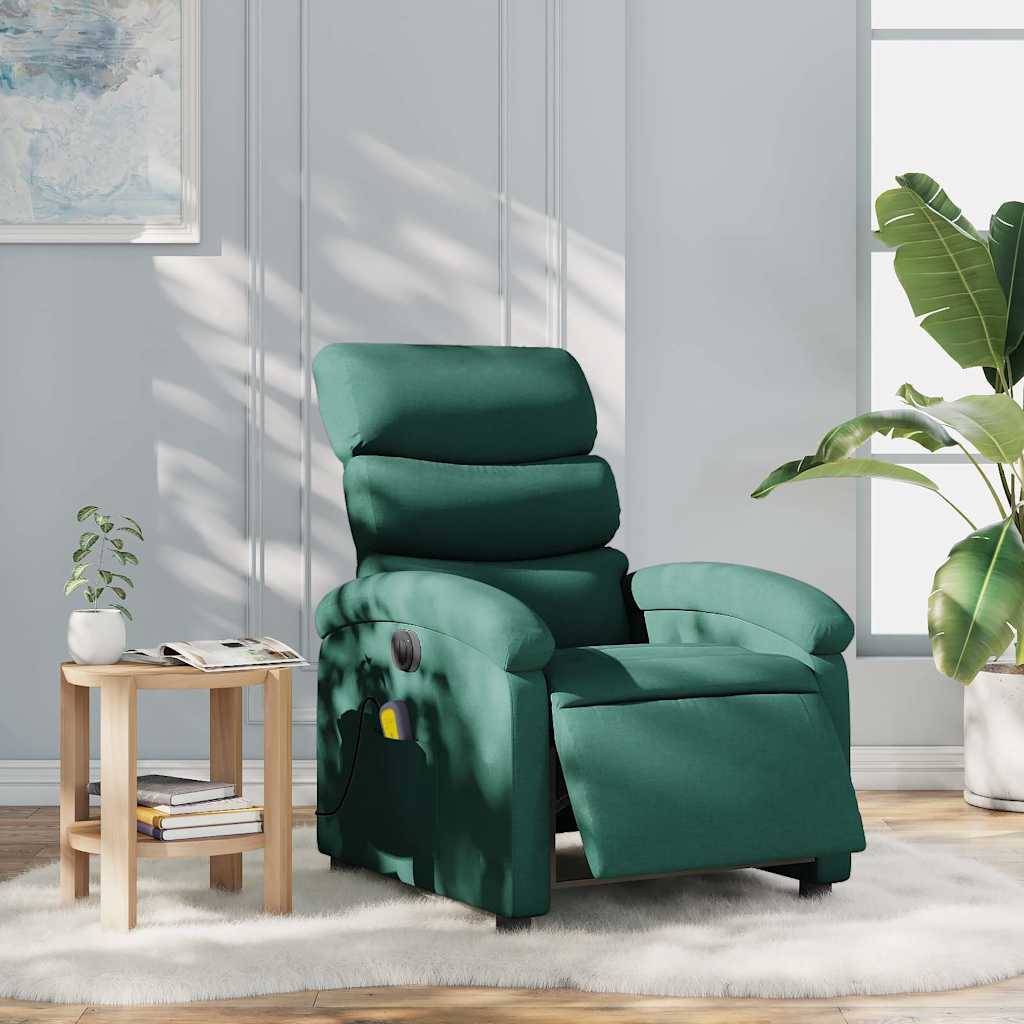 Electric Massage Chair Dark Green Fabric