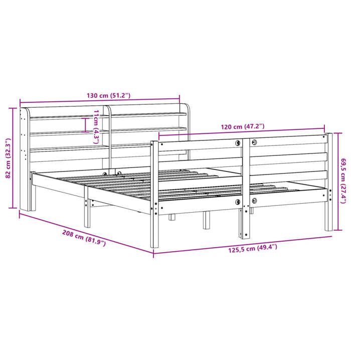 VidaXL Cadre de lit sans matelas cire marron 120x190cm bois pin massif 3306657