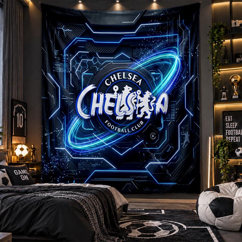 Wall Hanging Tapestry Chelsea FC Print Cloth for Living Room Bedroom Home Decor