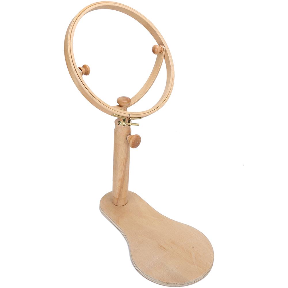 Runder Stickrahmen Reifen Ständer Halter Tragbar Holz Kreuzstich Zubehör