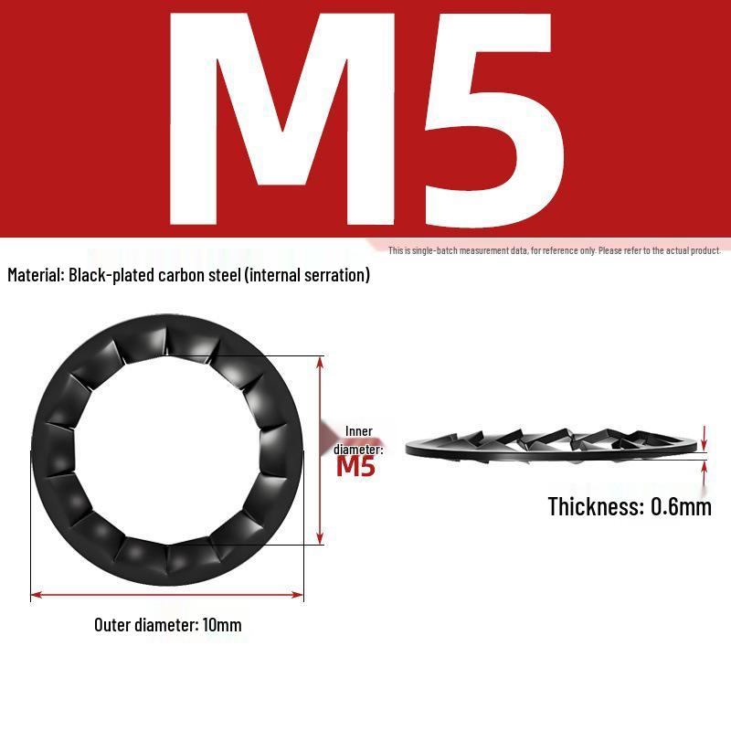 Carbon Steel Zinc-Plated Lock Washer with Inner and Outer Teeth