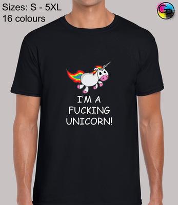 Im A Fucking Unicorn Novelty Funny Regular Fit T-Shirt Mens Womens Tees Top Top TShirt Tee for Men