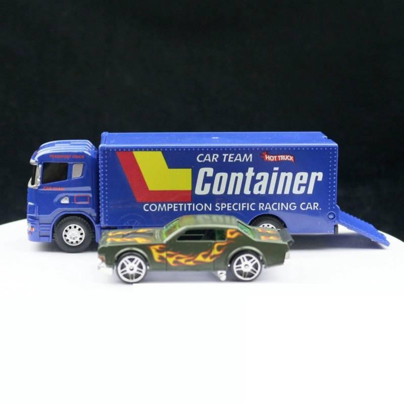 Alloy Simulation Trailer Double Decker Truck Tractor Model Toy Collection For