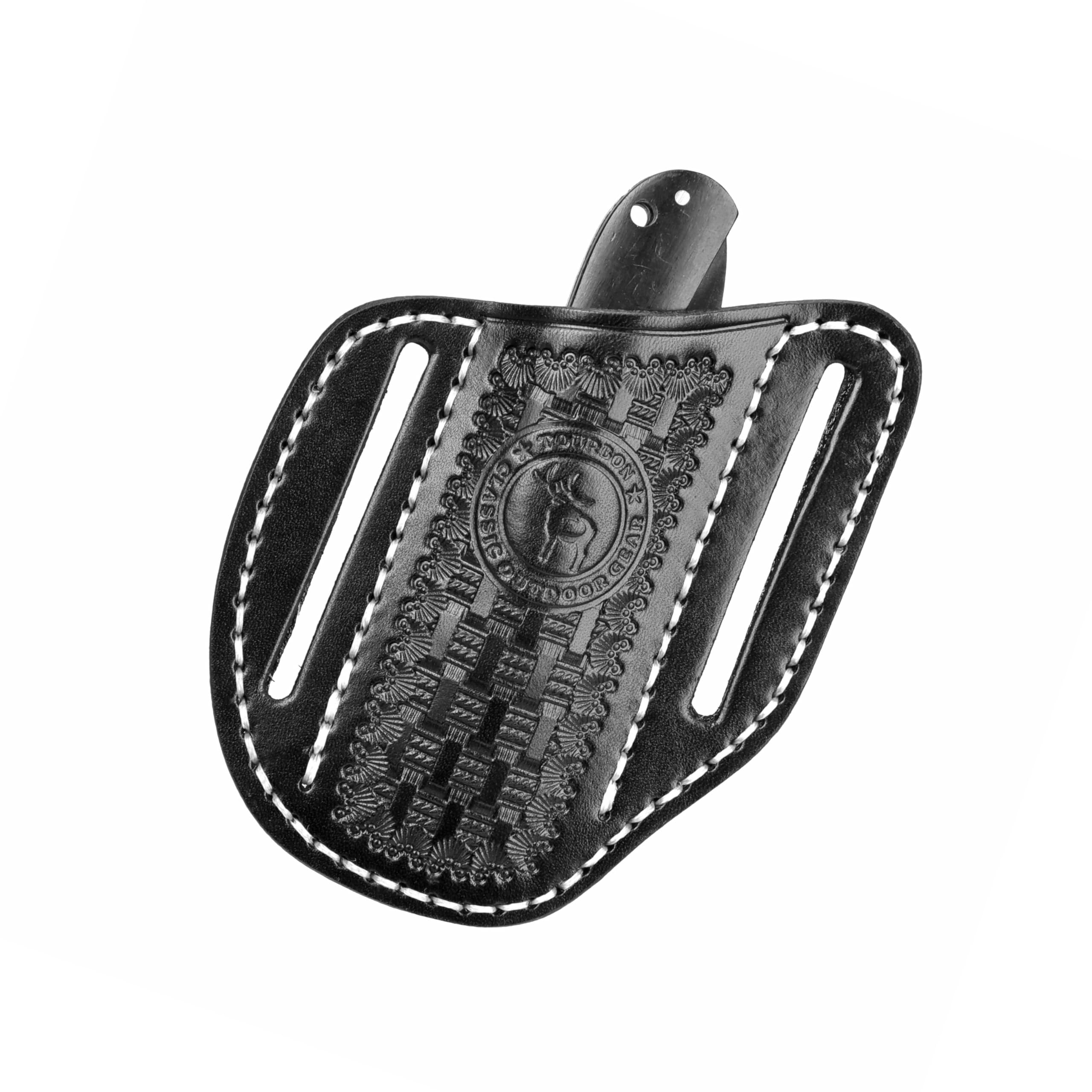 

TOURBON Knife Sheath Leather Scabbard Holder for and Airsoft Camping, Fishing, чорний