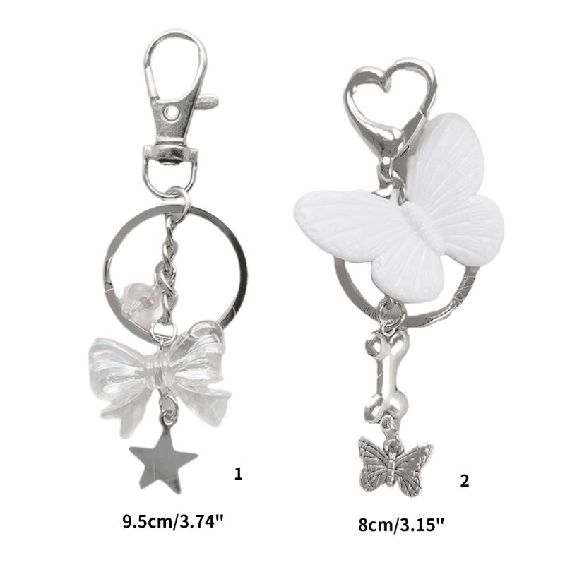 Bowknot Butterfly Charm Keyring Backpack Decoration Handmade Pendant Keyring Fashion Bag Charm Sweet Cool Keychain