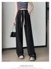 Petite Women's High-Waisted Drapey Drawstring Wide-Leg Summer Pants – 145