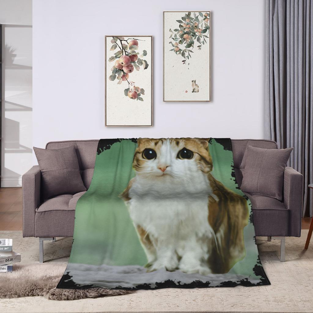 Hello Meowl CatOwl  Blanket Flannel Decoration  Multi-function Ultra-Soft Throw Blankets for Bed Couch Bedding Throws