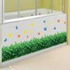 Green Grass Butterfly Foot Line Baseboard Corner Cover Wall Decal Stickers Home Decor