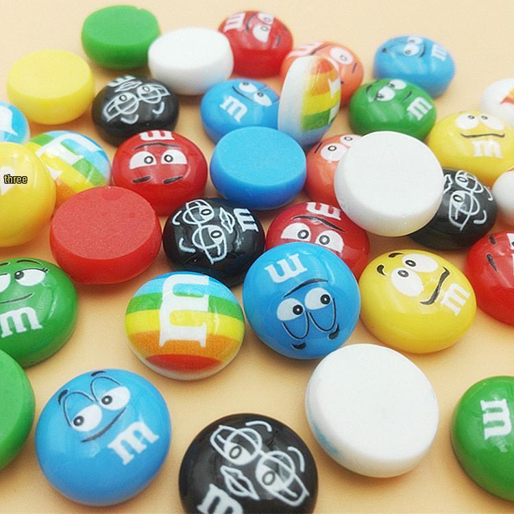 Cartoon Rainbow M&M's Resin Jewelry and Phone Case DIY Accessories