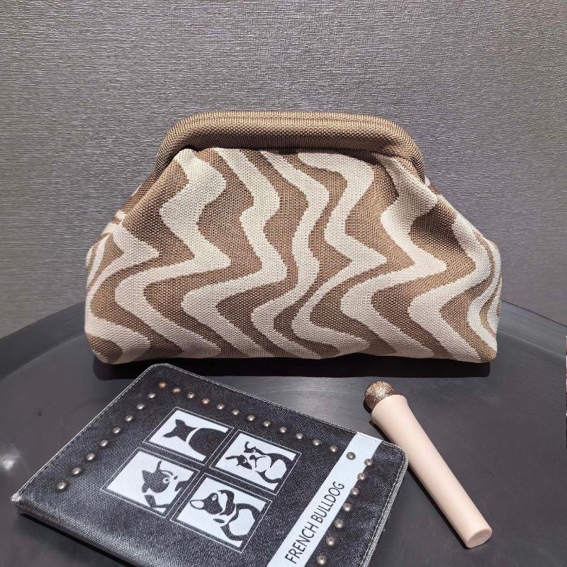 Ladies Beach Shoulderbag Vintage Letter Crochet Knitted Tote Crochet Cord Fabric Shopping Bag Unclosed Unlined Purse