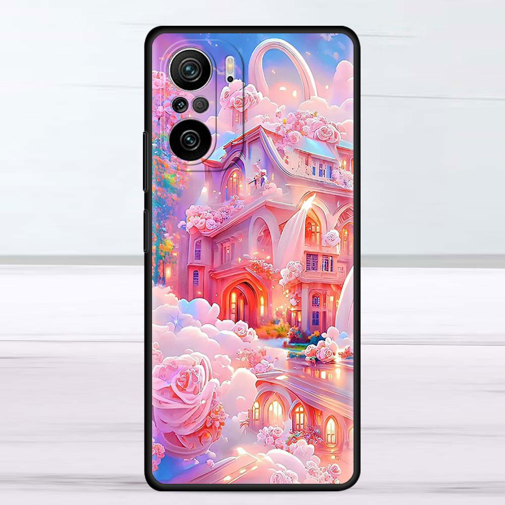 Blume Rosa Hülle für Xiaomi Redmi Note 11 10 9S 9 K40 Pro 7 8 9A 9C 8T 9T 10C 10Pro Silikon Handyhülle