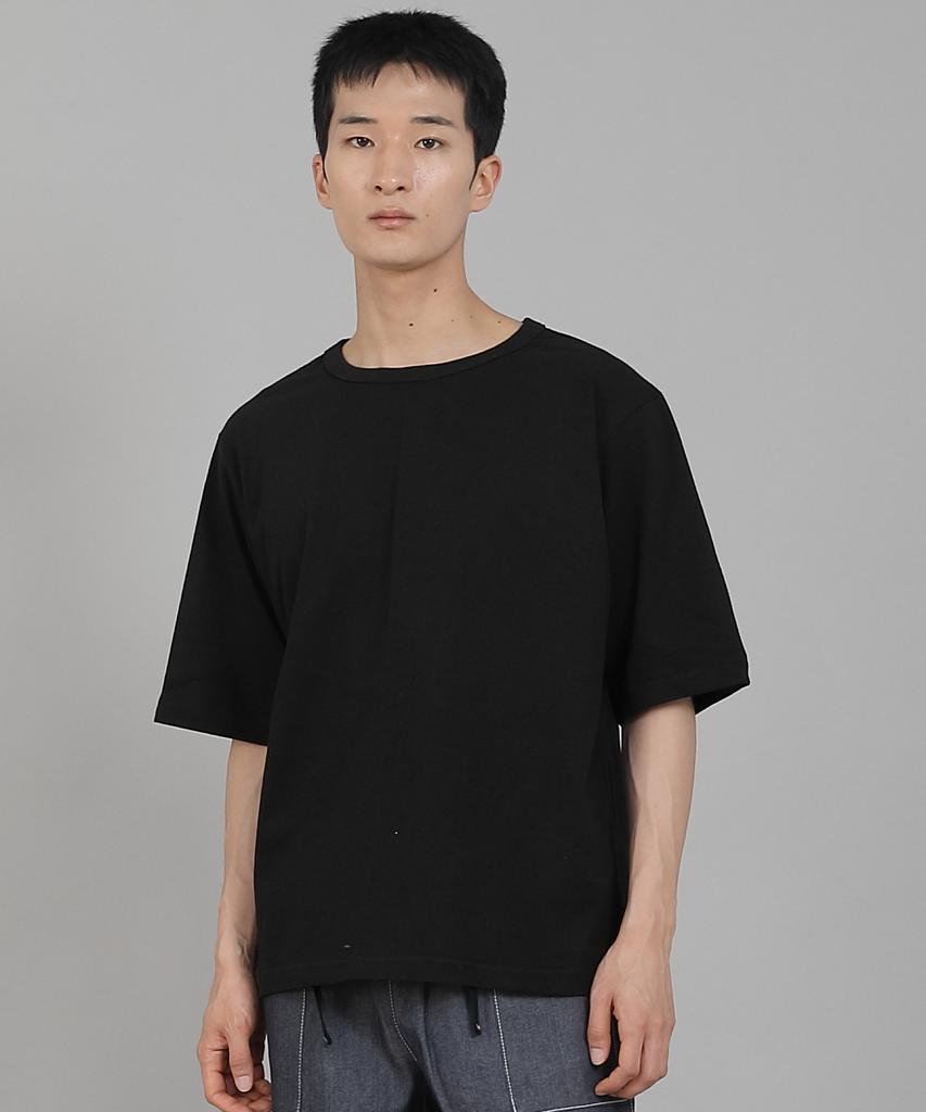 Seinteukeulu Plain R-Neck Half-Sleeve T-Shirt Rhr-896 Black