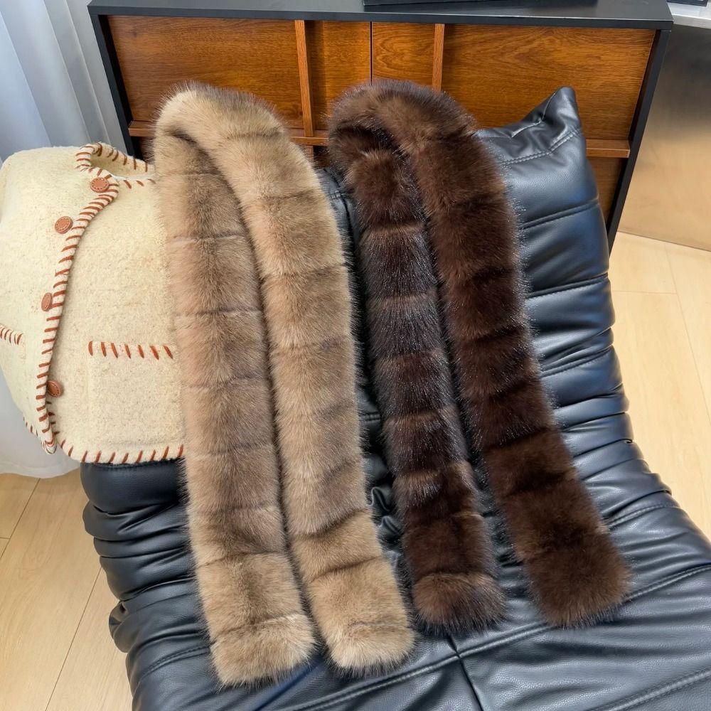 Imitation Mink Fur Long Faux Fur Scarf Thick Shawl Wrap Elegant Fluffy Scarf Outdoor