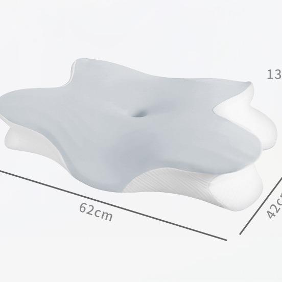 Butterfly Neck Support Pearl Memory Foam Pillow - Slow Rebound, Non-Collapsing, with Pillowcase