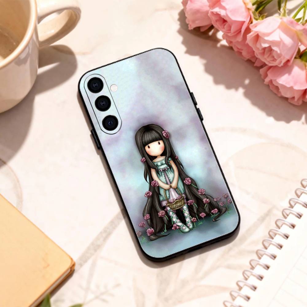 L-Lovely S-Santoro G-Gorjuss Series Phone Case For Samsung Galaxy A73,A72,A71,A70,A53,A52,A51,Others Soft Black Shell
