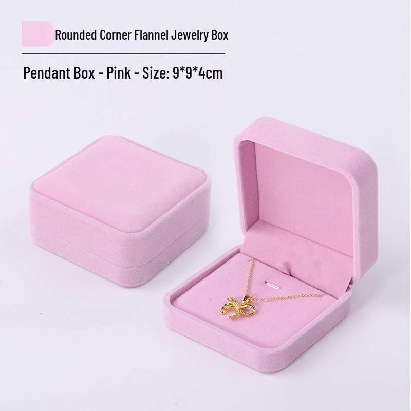 Rounded Corner Plush Jewelry Storage Box for Bracelets, Rings, and Necklaces