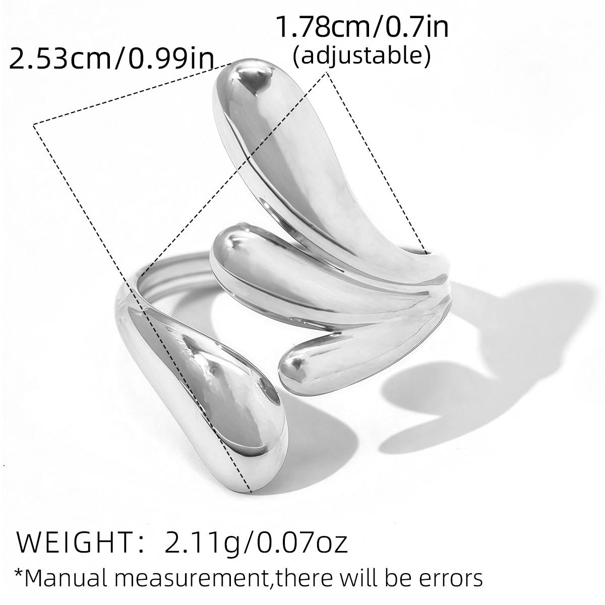 

Fashion Geometric Line Design Stainless Steel Ring 18K Gold Plated Waterproof Ladies Zircon For Daily Wear Vacation Seaside Etc resizable