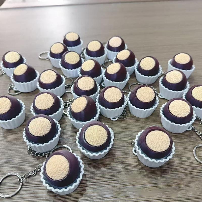 Chocolate Shape Keyboard Keychain Tactile Squeeze Fidget Toy Stress Relief Antistress Sensory Gadget for Adult Restlessness Relief