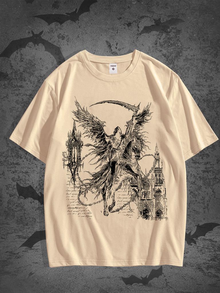 Men's Graphic Oversized Short Sleeve Tee Shirt Y2K Vintage Streetwear T-Shirts 