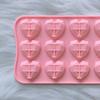 3D Diamond Heart Silicone Mold 15 Grid Diamond Love Heart Shaped Mold Tray Silicone Baking Pan Mold for Making Cake Chocolate Mousse Dessert