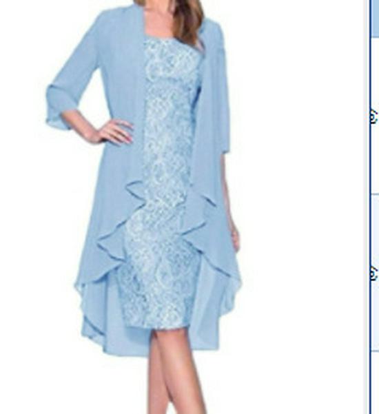 Fustă Midi Comuter din Dantelă Șifon & Rochie Slim Set Două Piese