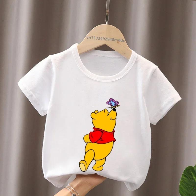 Hot Sale Winnie the Pooh Cute Bear Tigger Print Kids T-Shirts Girls Clothes Baby Boys Short Sleeve T Shirt Summer Children Tops