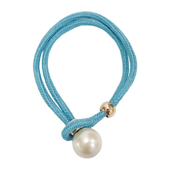 1Pc Faux Pearl Curtain Tieback, Woven Rope Adjustable Curtain Holder, Stylish Bead End Draperies Holder for Living Room Bedroom Bathroom Dormitory