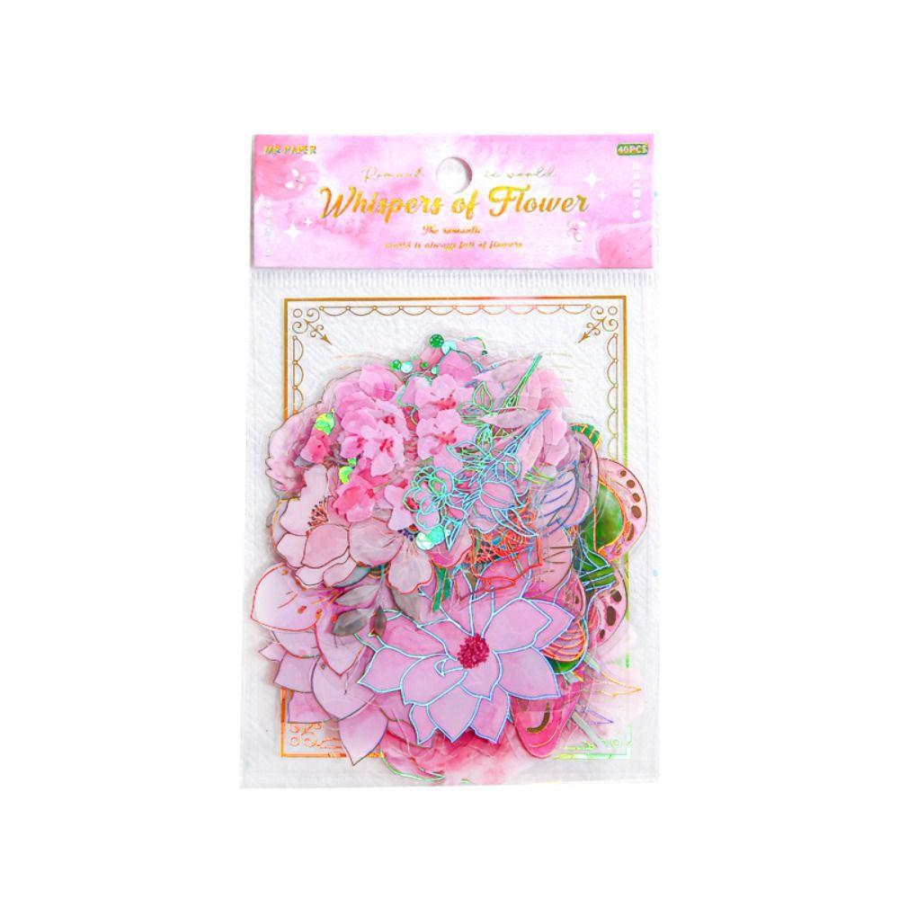 Handmade Holographic Laser Sticker DIY Crafts Ice Crystal Collage Decals  Laptop Scrapbook