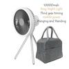 10000mAh Smart Camping Fan Rechargeable Desktop Portable Wireless Ceiling Electric Fan with Power Bank LED Lighting Tripod Amagi