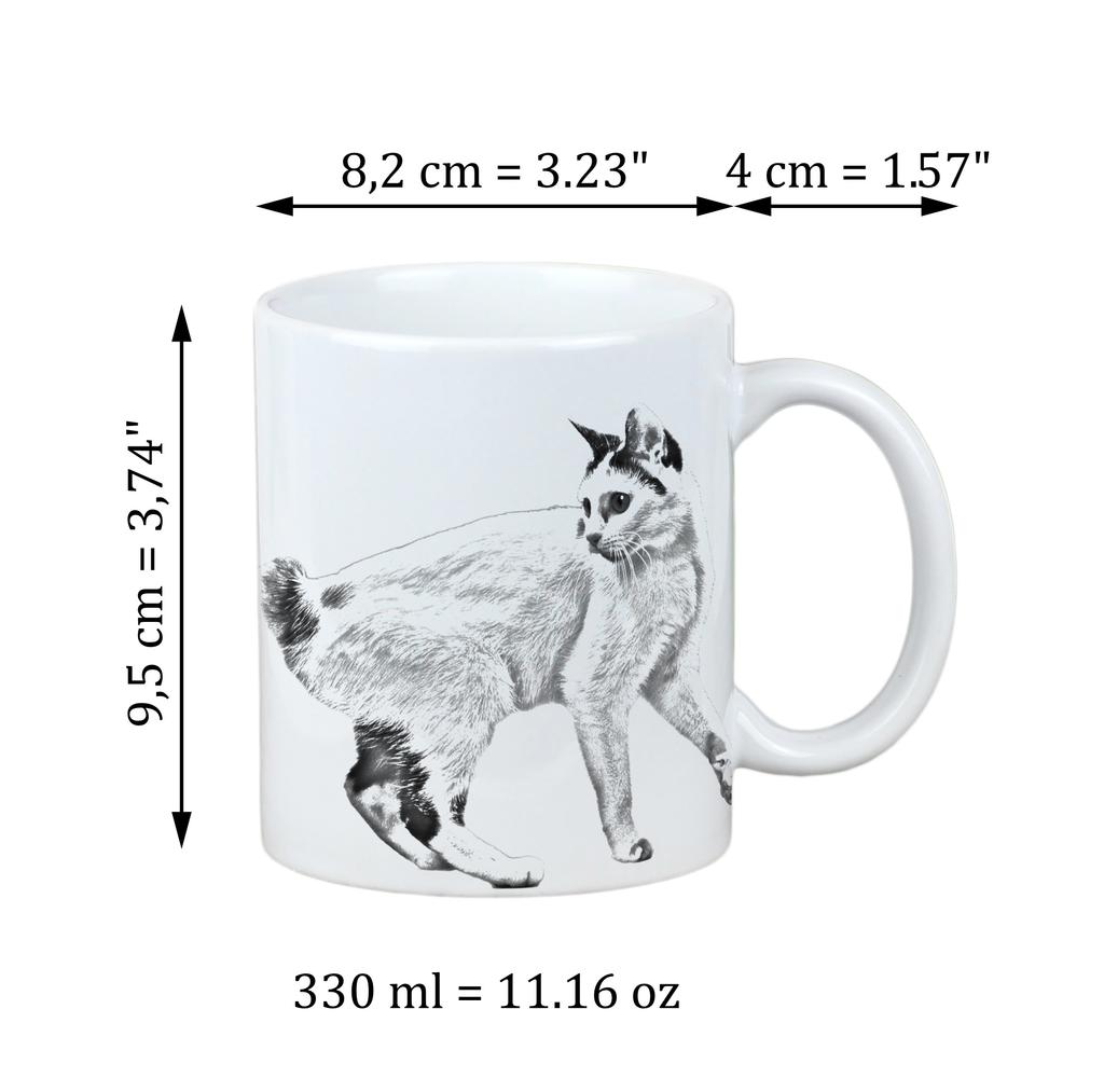 Japanese Bobtail - Cup with a Cat, Cup with a Photo, Personalized Gift from the Art-Dog Brand