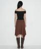 Cecese Bohemian Asymmetrical Cut Skirt Brown