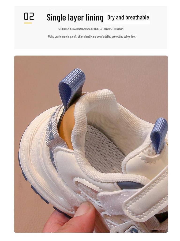 Boys' Mesh Breathable Sports Shoes, Spring 2026 – Fashionable Casual Shoes for Medium and Large Children