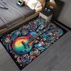 Colorful Abstract Guitar Design Carpet with Musical Elements Pattern Suitable for use as an anti-slip for living room bedroom sofas