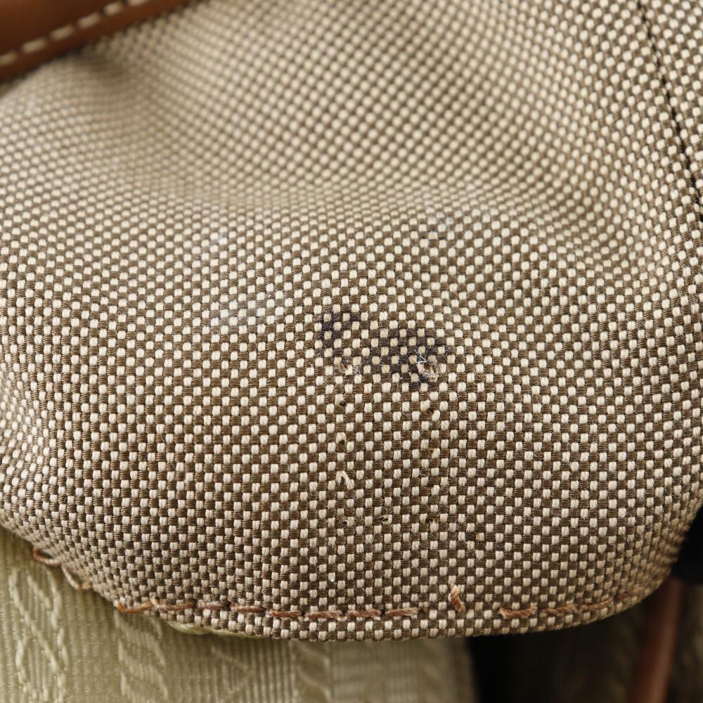 Prada Logo Handbag BN1841 2WAYShoulder Beige Canvas/leather Women Used