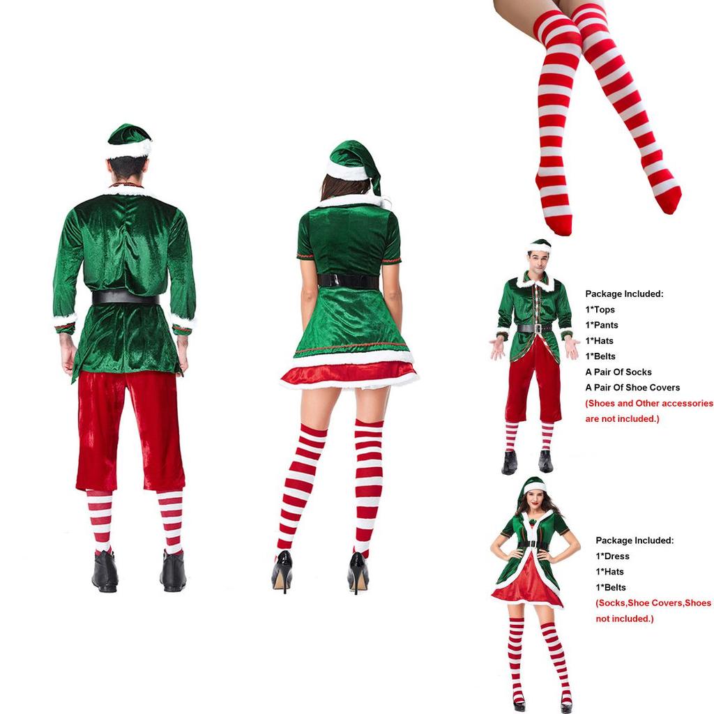 Vibrant Xmas Party Fancy Dress With Soft Touch Velvet Santa's Helper Costume