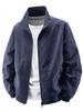 Men's Lightweight Stand-Up Collar Jacket, Multi-Pocket, Loose Fit, Plus Size, Spring/Autumn for Middle-Aged & Elderly.