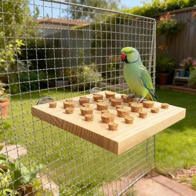 Parrot Chewing Toy with Wooden Corks, Parrots Cork Stopper Toy, Cage Feeding Bird Perch Stand for