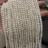 1String, White Natural Freshwater Pearls Beads,4-5mm, for DIY Necklaces Bracelets, Jewelry Making 36cm