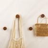 10pcs Natural Wooden Material Round Wall Hook No-Drill Adhesive Hook  Entryway